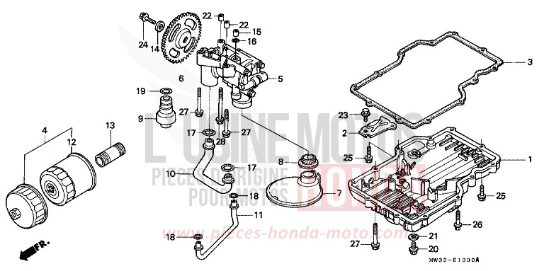OIL PAN/OIL PUMP for CB Seven Fifty CANDY ANDROMEDA RED-U (R131) from 1996